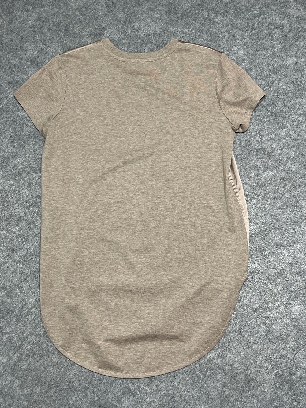 Ralph Lauren Purple Label Taupe Silk-Front Short Sleeve Tee - Picture 2 of 6